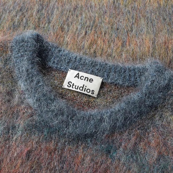 BNWT Acne Studios Nikos Mohair Sweater in Mineral Blue Large/ XL - Picture 3 of 13